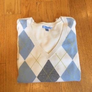 Vintage Argyle V-Neck Sweater